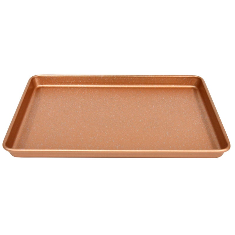 casaWare 13 x 9 x 1-Inch Ultimate Series Commercial Weight Ceramic Non-Stick Coating Cookie/Jelly Roll Pan (Rose Gold Granite) - Image 2